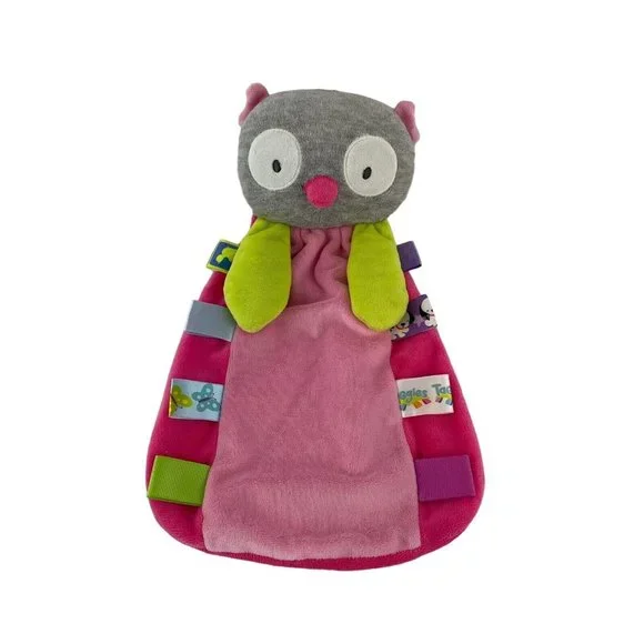 Taggies Toys Taggies Grey Owl Lovey Pink Lime Green Baby